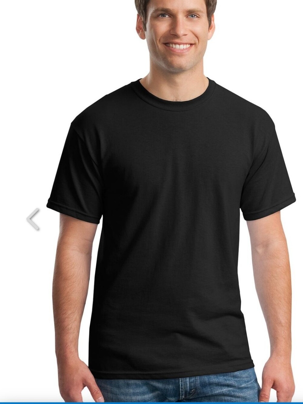 Men's Heavy Cotton Black Short Sleeve T-Shirt - 5XL